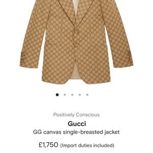 GG single breasted Jacket , canvas